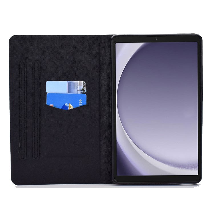 For Samsung Galaxy Tab A9+ Case PU Leather+TPU Tablet Cover with Card Slot - Kitten