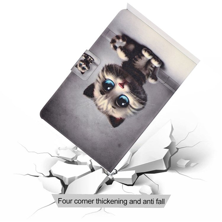 For Samsung Galaxy Tab A9+ Case PU Leather+TPU Tablet Cover with Card Slot - Kitten