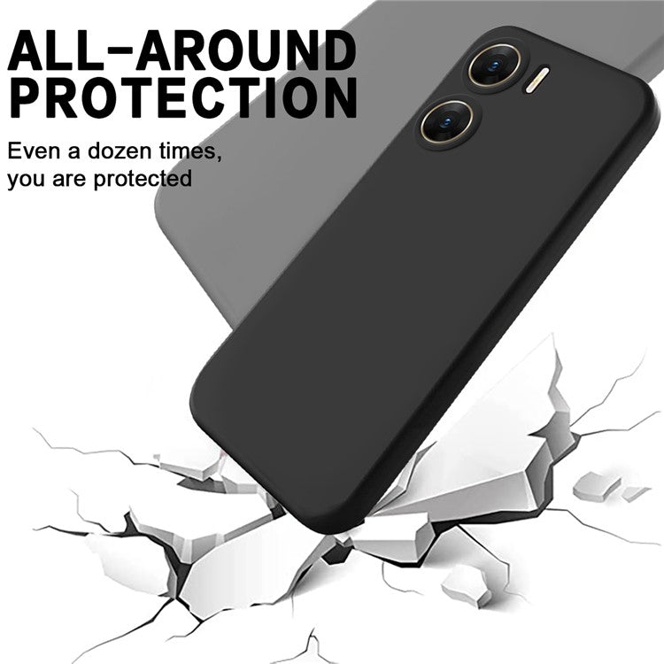 For vivo V29e (India) 5G Case Liquid Silicone Mobile Phone Shell Shockproof Cover - Black