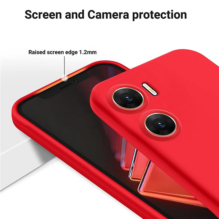 For vivo V29e (India) 5G Case Liquid Silicone Mobile Phone Shell Shockproof Cover - Red