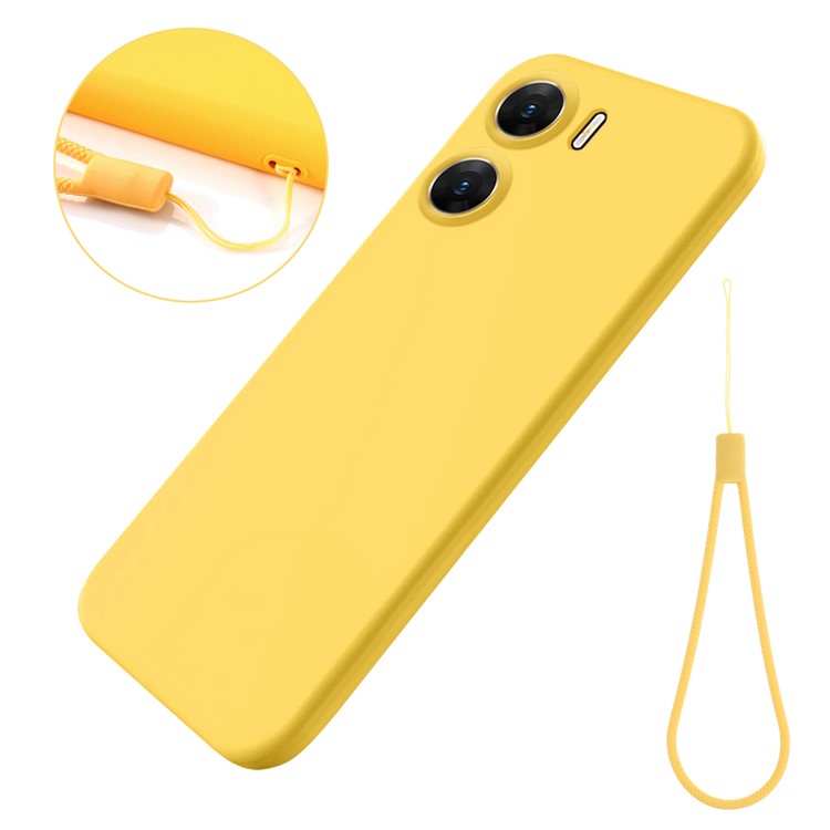 For vivo V29e (India) 5G Case Liquid Silicone Mobile Phone Shell Shockproof Cover - Yellow