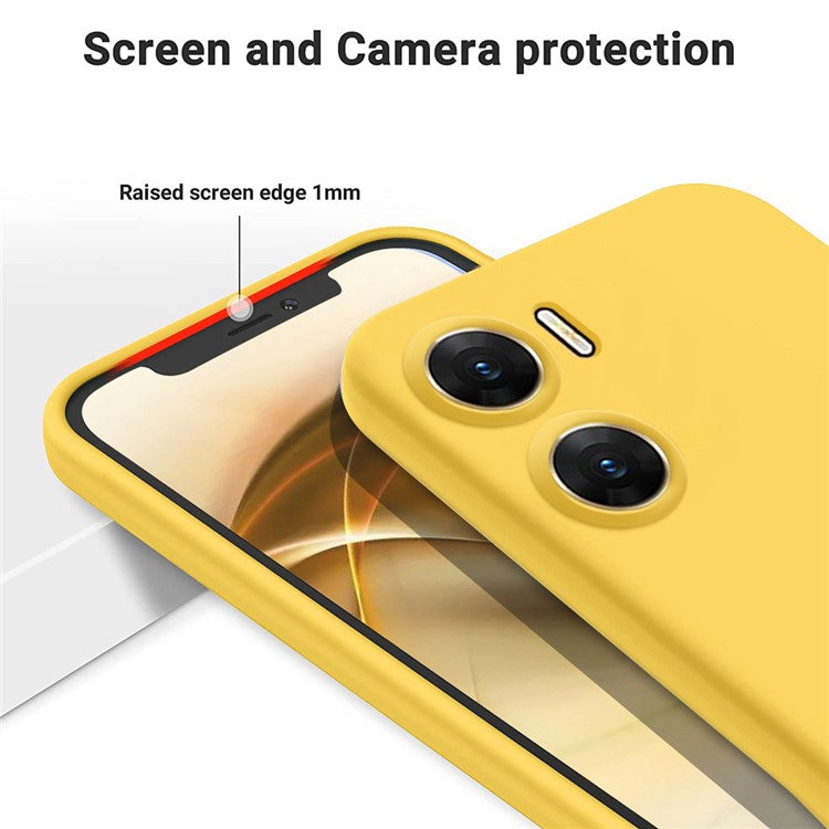 For vivo V29e (India) 5G Case Liquid Silicone Mobile Phone Shell Shockproof Cover - Yellow