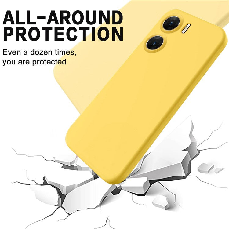 For vivo V29e (India) 5G Case Liquid Silicone Mobile Phone Shell Shockproof Cover - Yellow