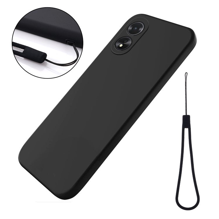 Shockproof Liquid Silicone Shell For Oppo A38 4G / A18 4G Case Mobile Phone Cover - Black