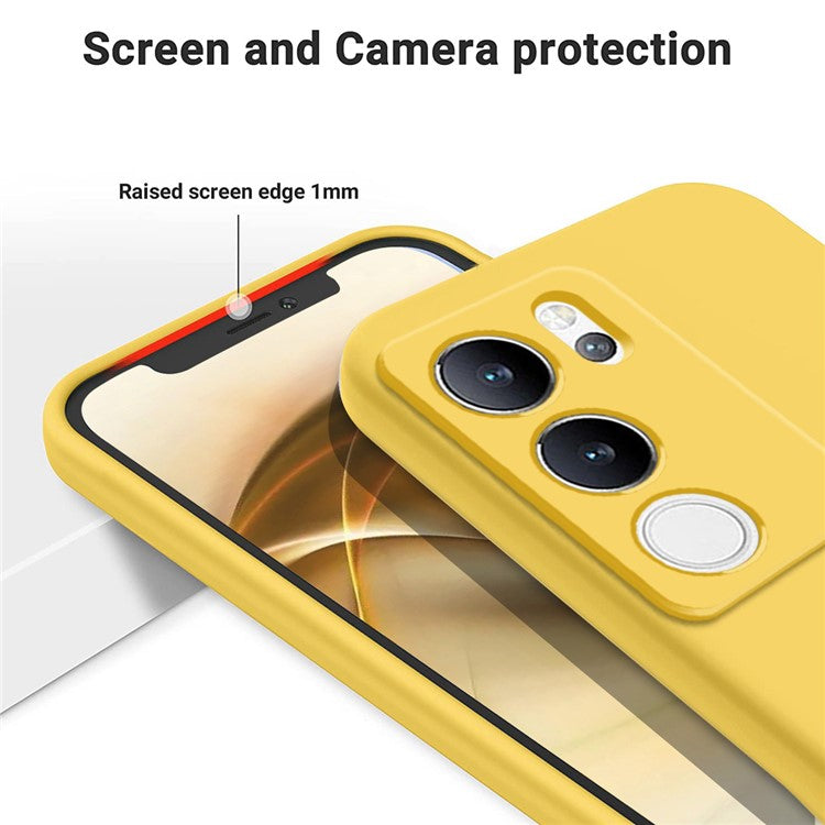 For vivo V29 5G / vivo S17 Pro 5G Case Slim Shell Liquid Silicone Mobile Phone Cover - Yellow