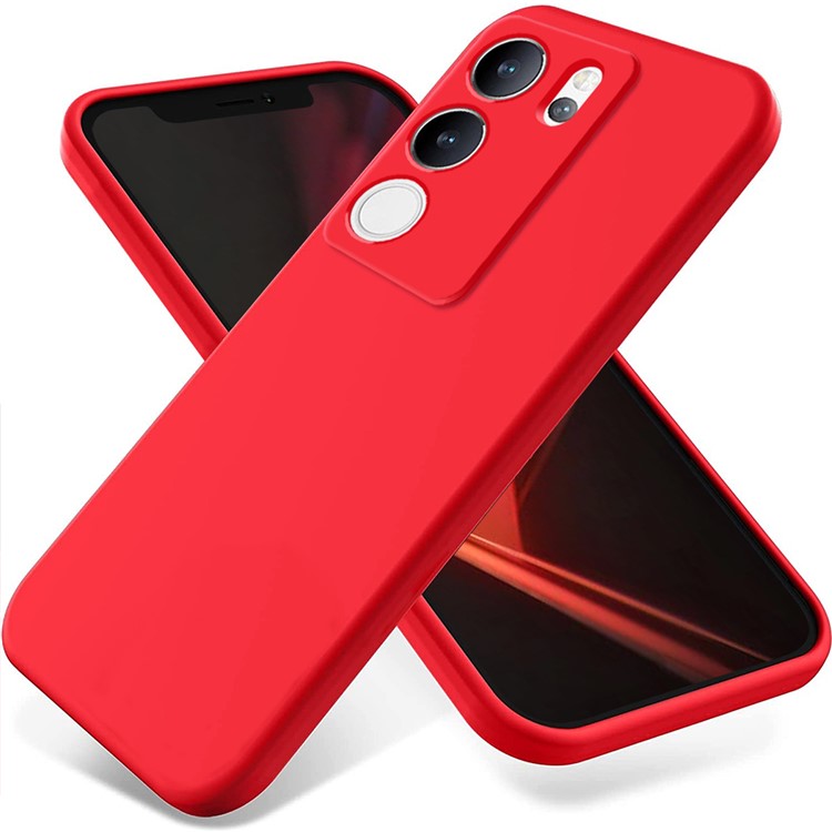 For vivo V29 5G / vivo S17 Pro 5G Case Slim Shell Liquid Silicone Mobile Phone Cover - Red