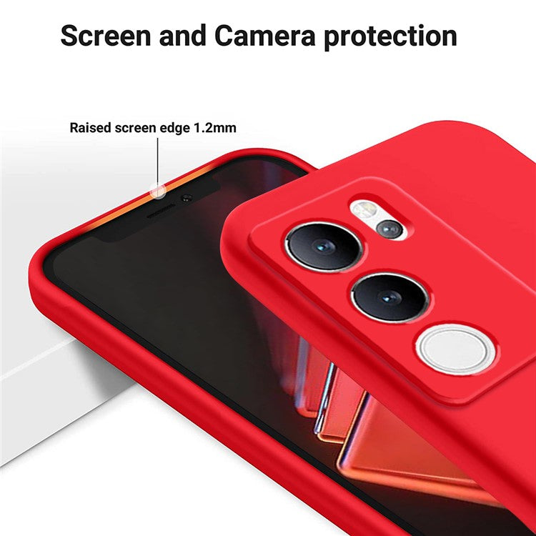 For vivo V29 5G / vivo S17 Pro 5G Case Slim Shell Liquid Silicone Mobile Phone Cover - Red