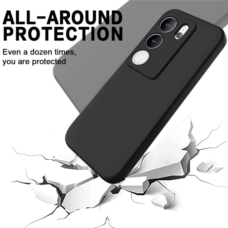 For vivo V29 5G / vivo S17 Pro 5G Case Slim Shell Liquid Silicone Mobile Phone Cover - Black