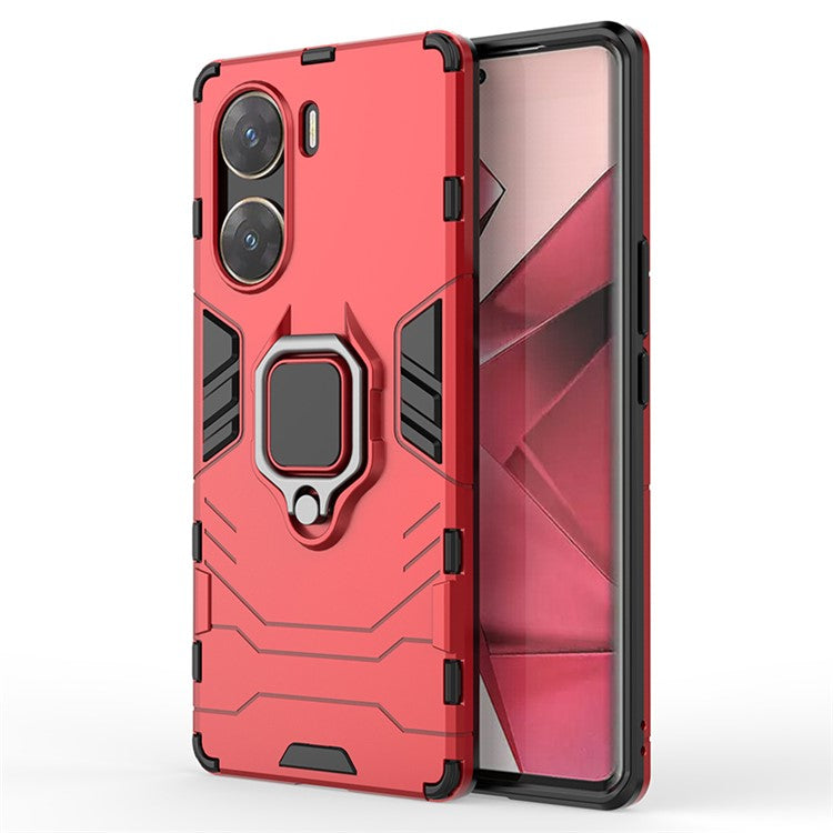 Phone Cover for vivo V29e (India) 5G Case TPU+PC Ring Holder Kickstand Phone Shell - Red