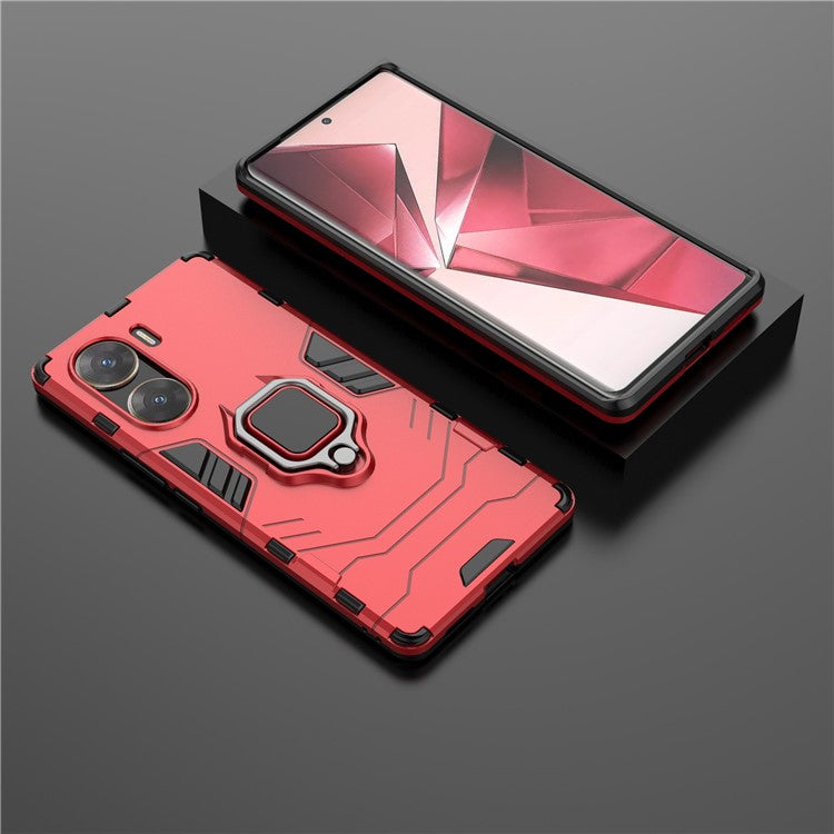 Phone Cover for vivo V29e (India) 5G Case TPU+PC Ring Holder Kickstand Phone Shell - Red