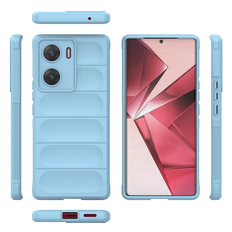 For vivo V29e (India) 5G Case Soft TPU Rugged Shockproof Cell Phone Cover - Baby Blue