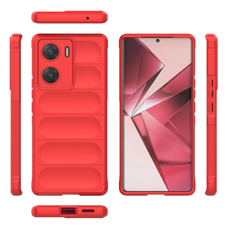 For vivo V29e (India) 5G Case Soft TPU Rugged Shockproof Cell Phone Cover - Red