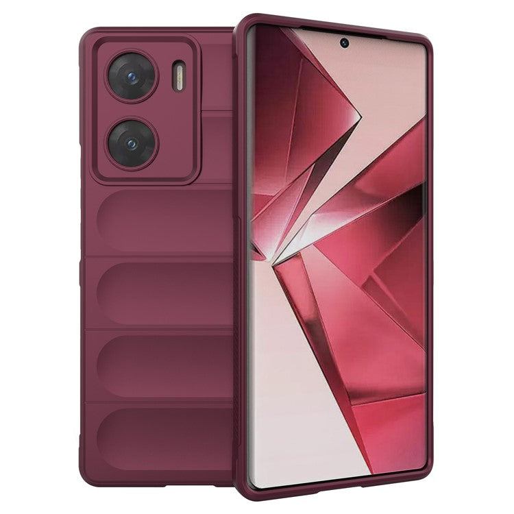 For vivo V29e (India) 5G Case Soft TPU Rugged Shockproof Cell Phone Cover - Wine Red