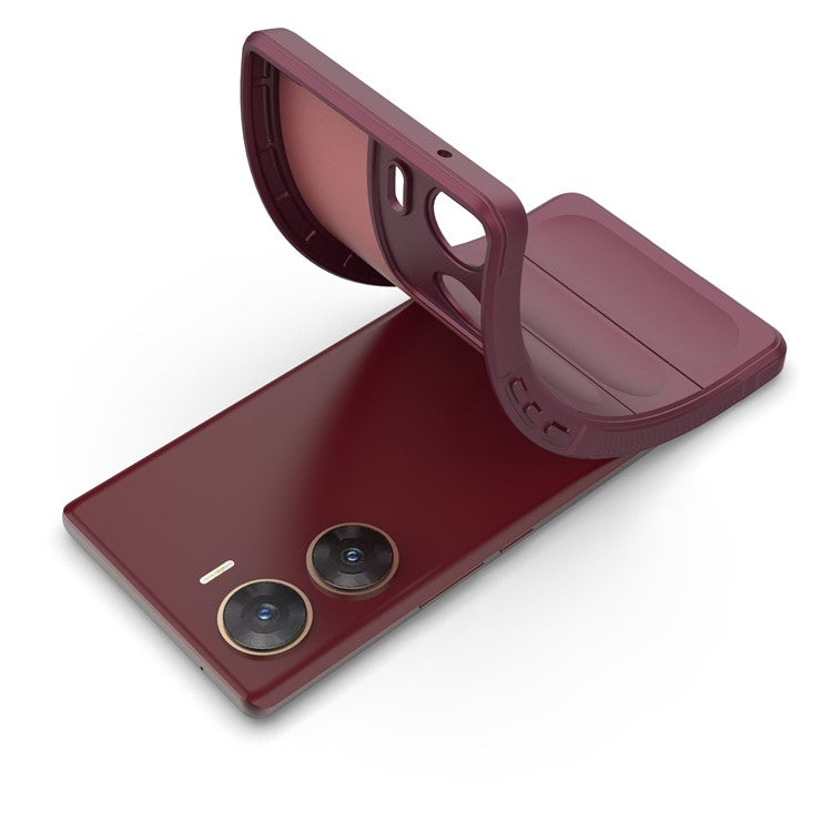 For vivo V29e (India) 5G Case Soft TPU Rugged Shockproof Cell Phone Cover - Wine Red