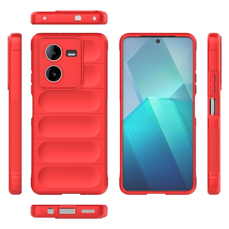 For vivo iQOO Z8x 5G Case TPU Rugged Anti-Scratch Cell Phone Cover - Red