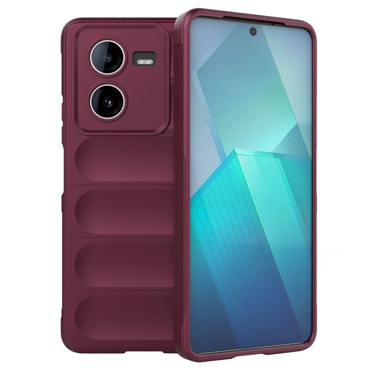 For vivo iQOO Z8x 5G Case TPU Rugged Anti-Scratch Cell Phone Cover - Wine Red