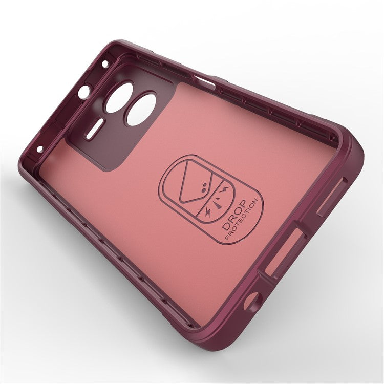 For vivo iQOO Z8x 5G Case TPU Rugged Anti-Scratch Cell Phone Cover - Wine Red