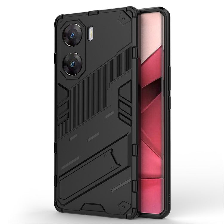 For vivo V29e (India) 5G Case Kickstand PC+TPU Phone Back Cover - Black