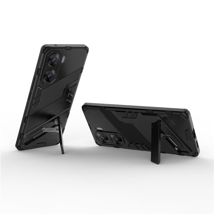 For vivo V29e (India) 5G Case Kickstand PC+TPU Phone Back Cover - Black