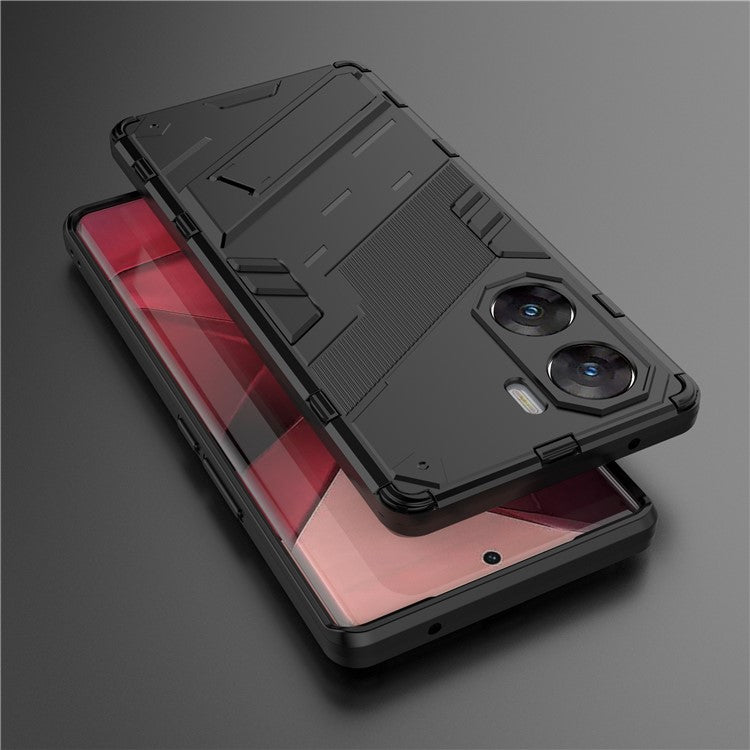 For vivo V29e (India) 5G Case Kickstand PC+TPU Phone Back Cover - Black