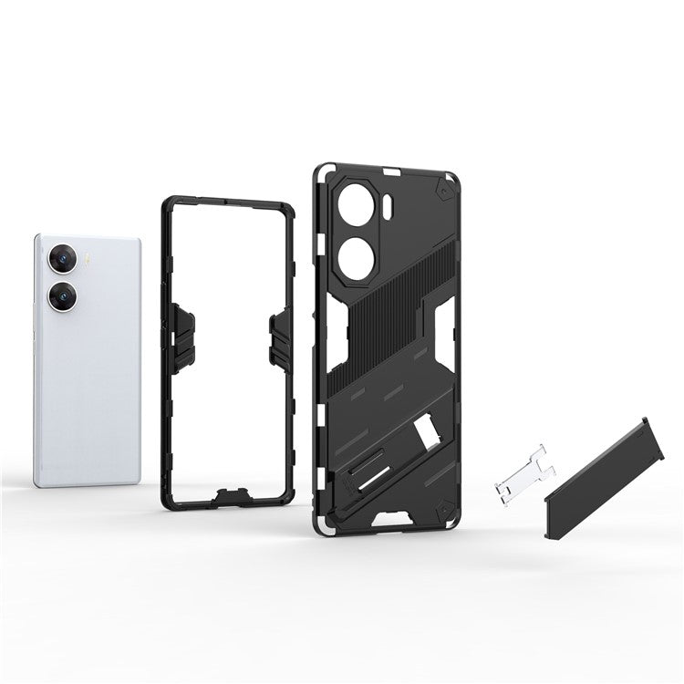 For vivo V29e (India) 5G Case Kickstand PC+TPU Phone Back Cover - White