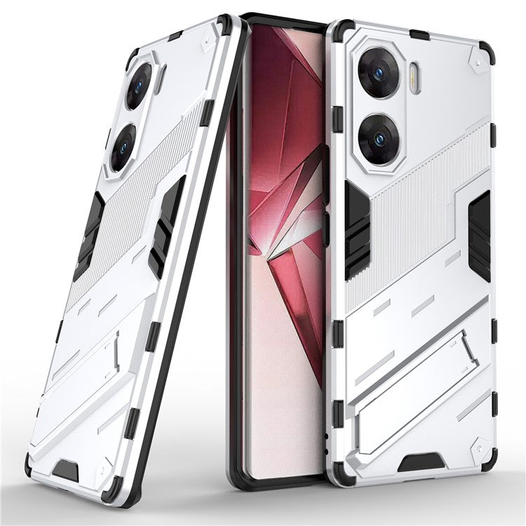 For vivo V29e (India) 5G Case Kickstand PC+TPU Phone Back Cover - White