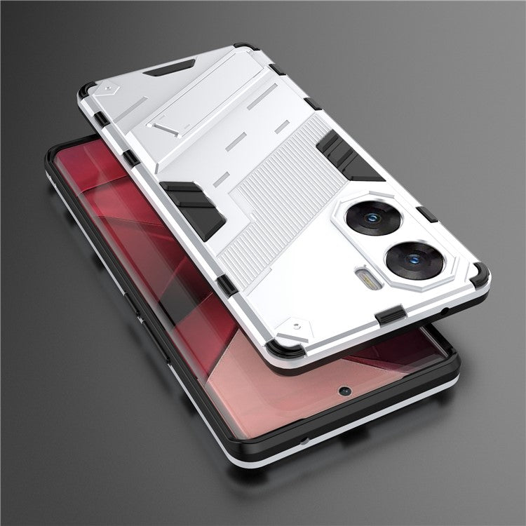 For vivo V29e (India) 5G Case Kickstand PC+TPU Phone Back Cover - White