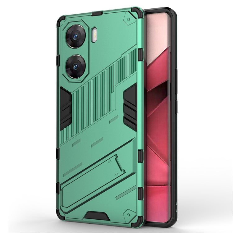 For vivo V29e (India) 5G Case Kickstand PC+TPU Phone Back Cover - Green