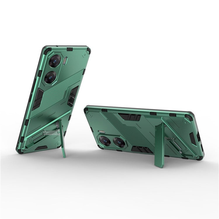 For vivo V29e (India) 5G Case Kickstand PC+TPU Phone Back Cover - Green