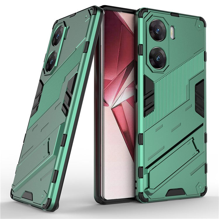 For vivo V29e (India) 5G Case Kickstand PC+TPU Phone Back Cover - Green