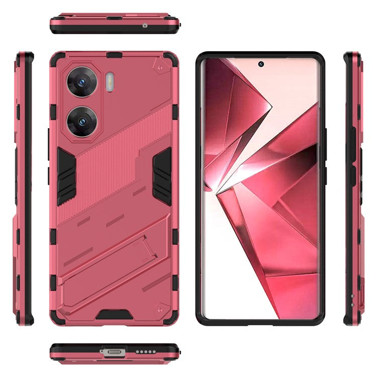 For vivo V29e (India) 5G Case Kickstand PC+TPU Phone Back Cover - Rose