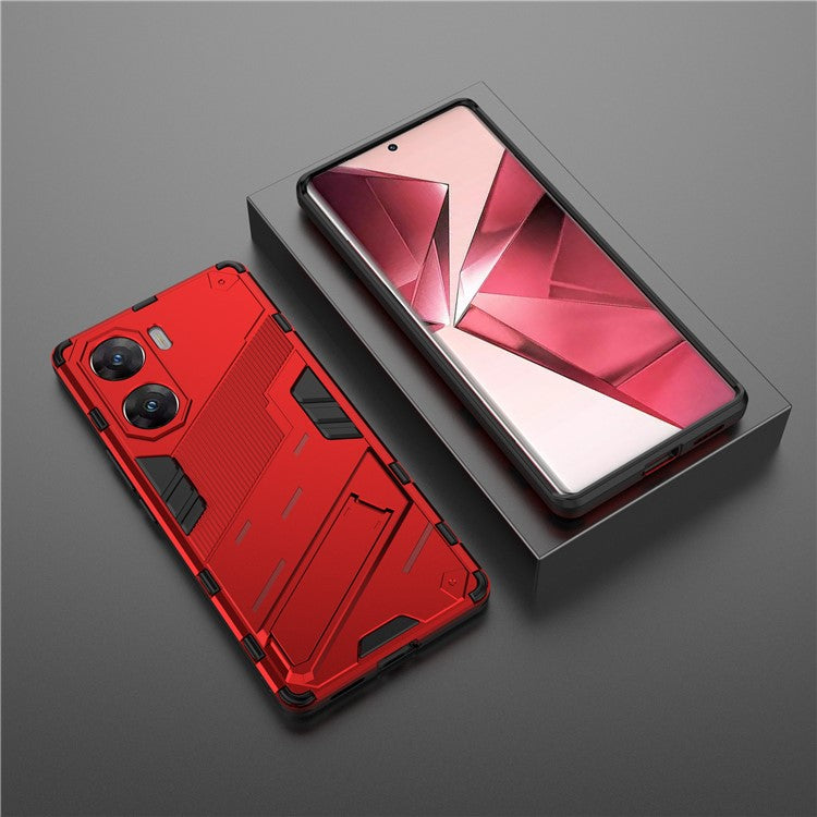 For vivo V29e (India) 5G Case Kickstand PC+TPU Phone Back Cover - Red