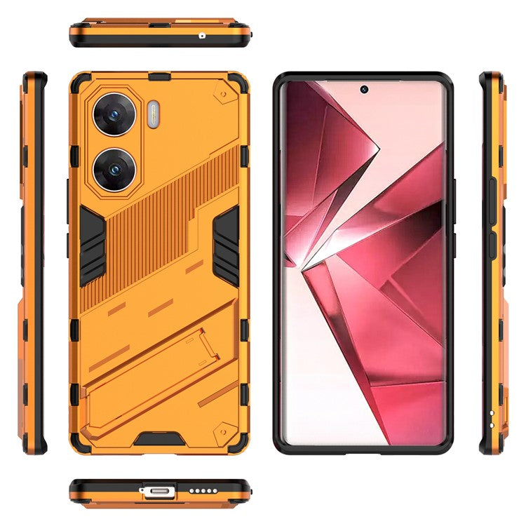 For vivo V29e (India) 5G Case Kickstand PC+TPU Phone Back Cover - Orange