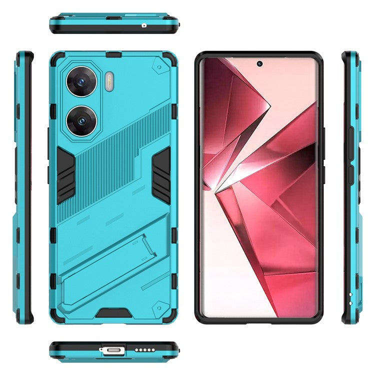 For vivo V29e (India) 5G Case Kickstand PC+TPU Phone Back Cover - Baby Blue