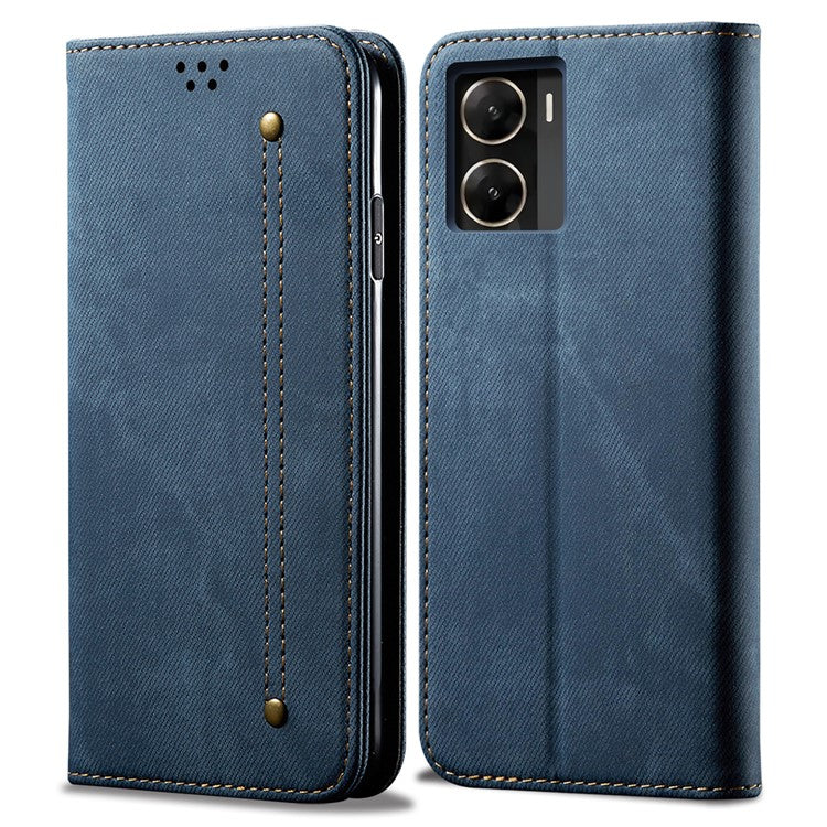 For vivo V29e (Global) 5G Case Wallet PU Leather Protective Phone Cover - Blue