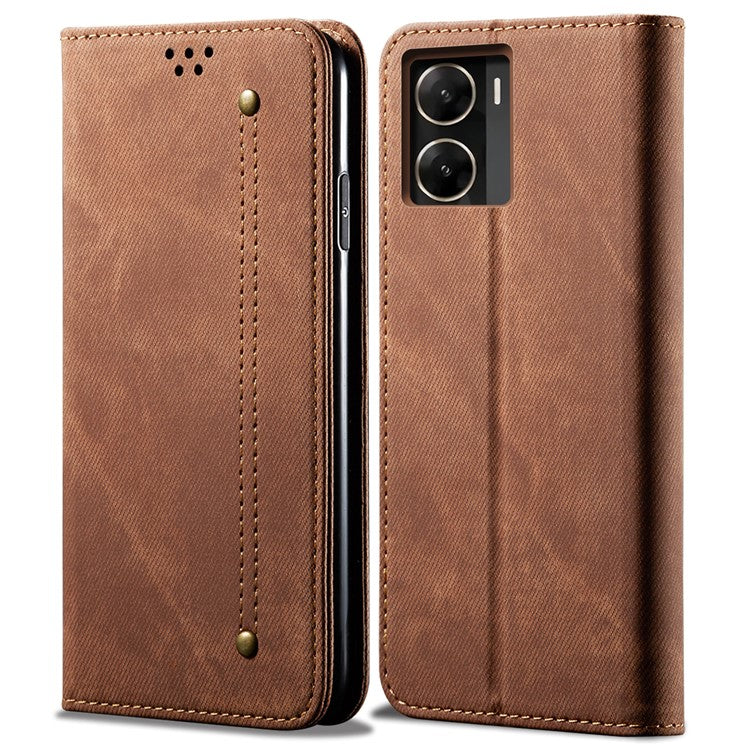 For vivo V29e (Global) 5G Case Wallet PU Leather Protective Phone Cover - Coffee