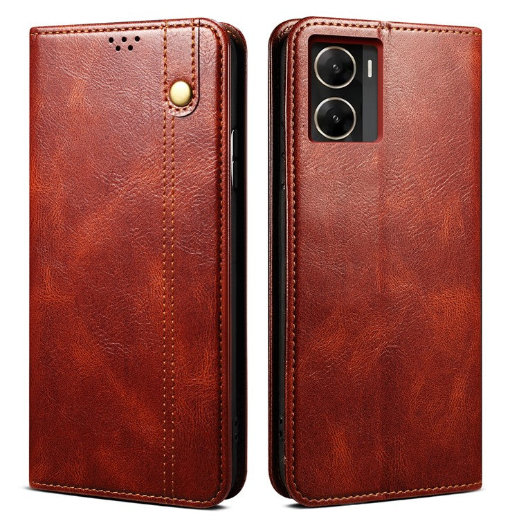 For vivo V29e (Global) 5G Phone Case PU Leather Cover with Stand Wallet - Brown