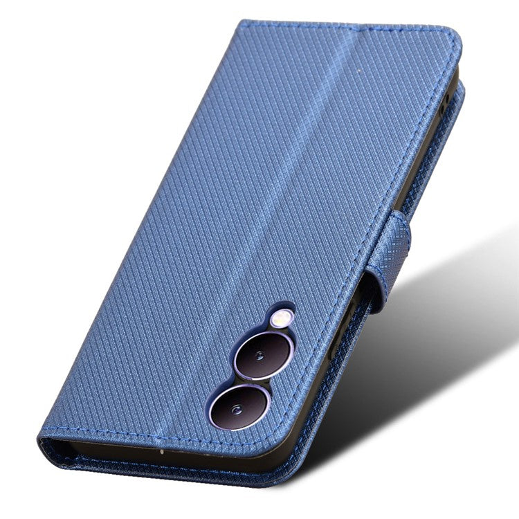 For vivo Y17s 4G / Y33t (2023) V2317A Leather Case Wallet Phone Protective Phone Cover - Blue