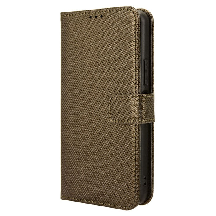 For vivo Y17s 4G / Y33t (2023) V2317A Leather Case Wallet Phone Protective Phone Cover - Brown