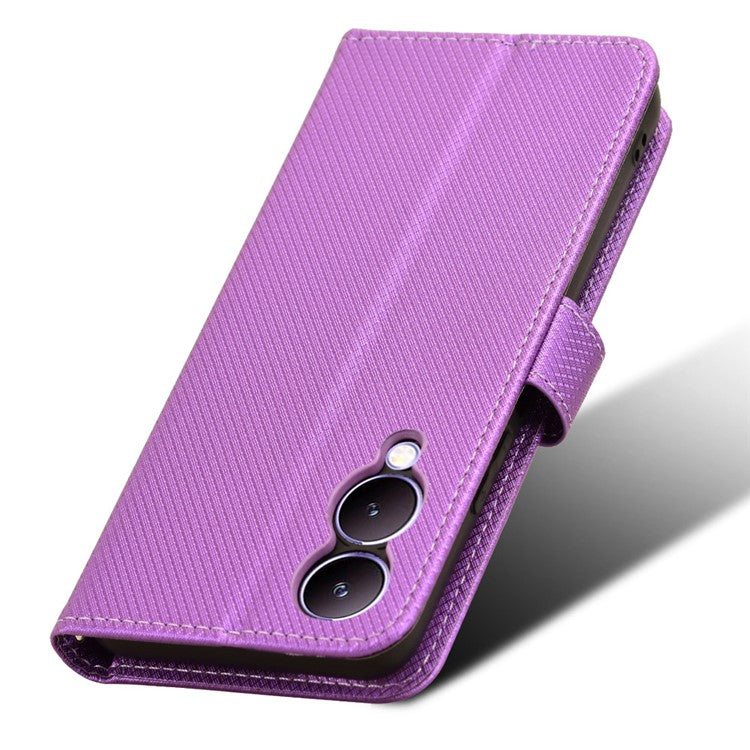 For vivo Y17s 4G / Y33t (2023) V2317A Leather Case Wallet Phone Protective Phone Cover - Purple