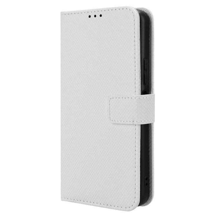 For vivo Y17s 4G / Y33t (2023) V2317A Leather Case Wallet Phone Protective Phone Cover - White