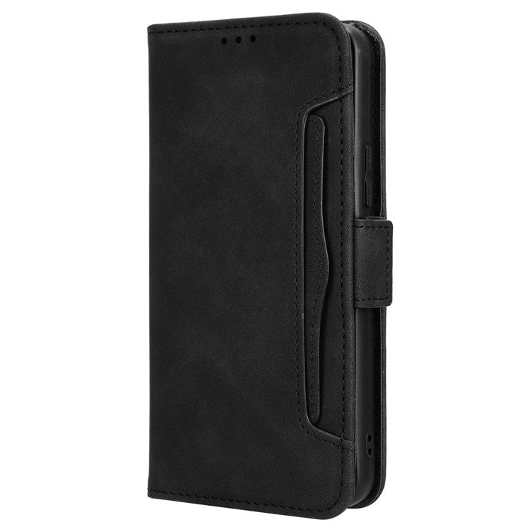 For vivo Y17s 4G / Y33t (2023) V2317A Case Wallet PU Leather Multiple Card Slots Phone Cover - Black