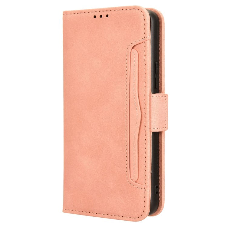 For vivo Y17s 4G / Y33t (2023) V2317A Case Wallet PU Leather Multiple Card Slots Phone Cover - Pink