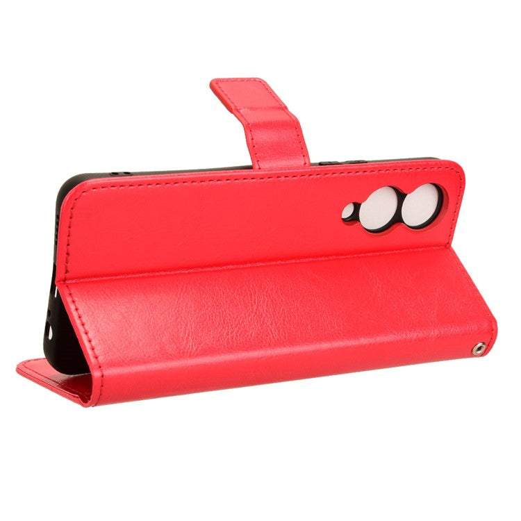 For vivo Y17s 4G / Y33t (2023) V2317A Case Wallet Stand Phone Leather Cover - Red