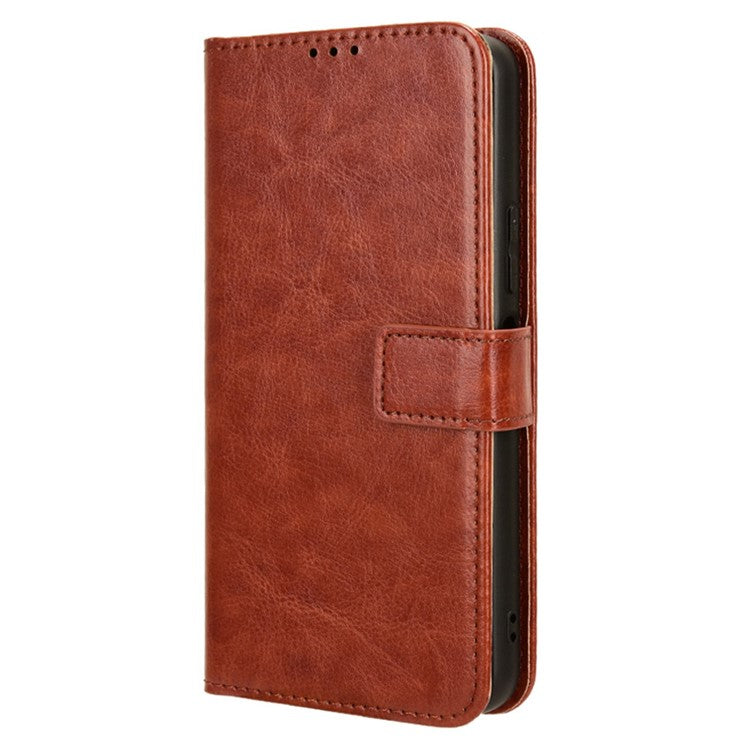 For vivo Y17s 4G / Y33t (2023) V2317A Case Wallet Stand Phone Leather Cover - Brown