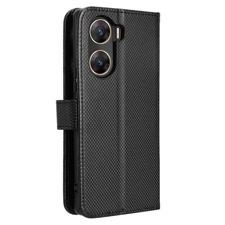 For vivo V29e (India) 5G Case PU Leather Mobile Phone Cover with Wallet - Black