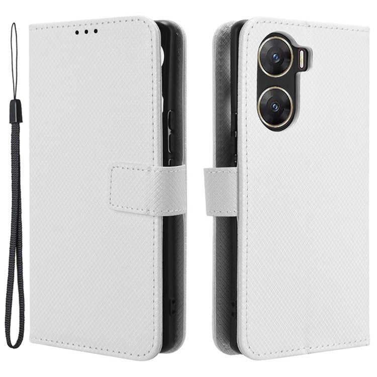 For vivo V29e (India) 5G Case PU Leather Mobile Phone Cover with Wallet - White