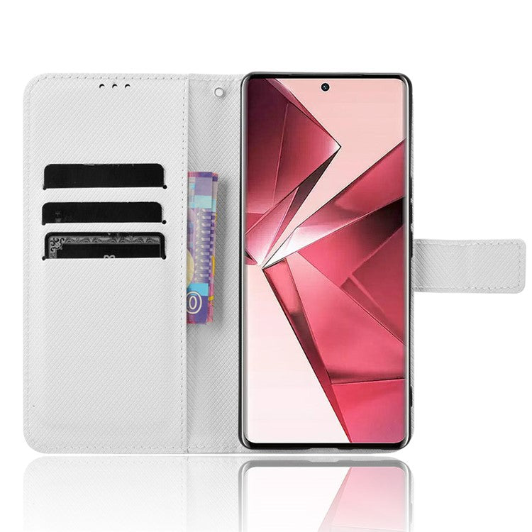 For vivo V29e (India) 5G Case PU Leather Mobile Phone Cover with Wallet - White