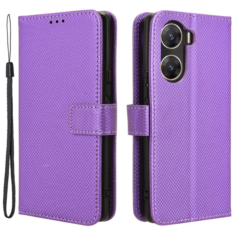 For vivo V29e (India) 5G Case PU Leather Mobile Phone Cover with Wallet - Purple