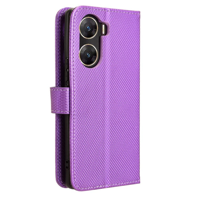 For vivo V29e (India) 5G Case PU Leather Mobile Phone Cover with Wallet - Purple